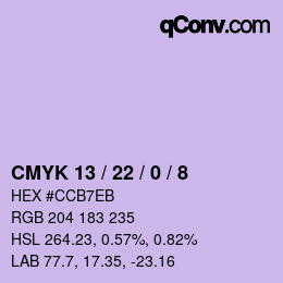 カラーコード: CMYK 13 / 22 / 0 / 8 | qconv.com