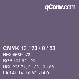 Color code: CMYK 13 / 23 / 0 / 53 | qconv.com