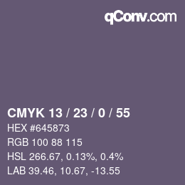 Color code: CMYK 13 / 23 / 0 / 55 | qconv.com