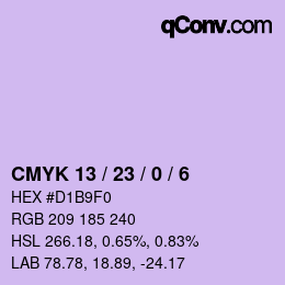 カラーコード: CMYK 13 / 23 / 0 / 6 | qconv.com