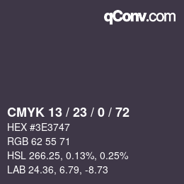 Color code: CMYK 13 / 23 / 0 / 72 | qconv.com