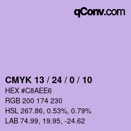 カラーコード: CMYK 13 / 24 / 0 / 10 | qconv.com
