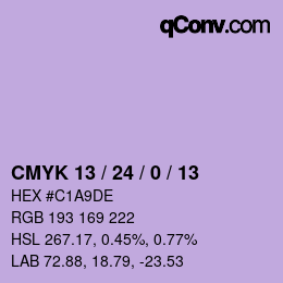 Color code: CMYK 13 / 24 / 0 / 13 | qconv.com
