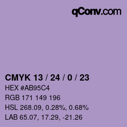 カラーコード: CMYK 13 / 24 / 0 / 23 | qconv.com