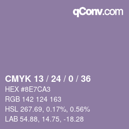 Color code: CMYK 13 / 24 / 0 / 36 | qconv.com