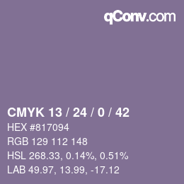 颜色代码: CMYK 13 / 24 / 0 / 42 | qconv.com