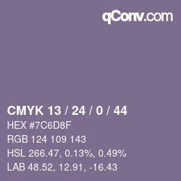颜色代码: CMYK 13 / 24 / 0 / 44 | qconv.com