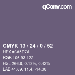 Color code: CMYK 13 / 24 / 0 / 52 | qconv.com