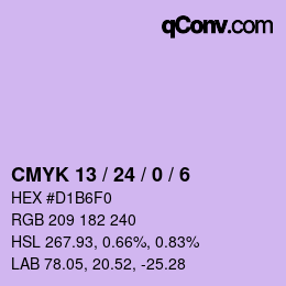 Color code: CMYK 13 / 24 / 0 / 6 | qconv.com