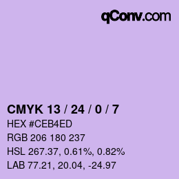 カラーコード: CMYK 13 / 24 / 0 / 7 | qconv.com
