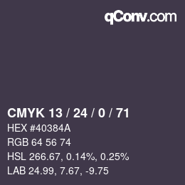 颜色代码: CMYK 13 / 24 / 0 / 71 | qconv.com