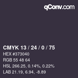 カラーコード: CMYK 13 / 24 / 0 / 75 | qconv.com