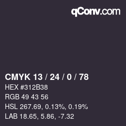 颜色代码: CMYK 13 / 24 / 0 / 78 | qconv.com