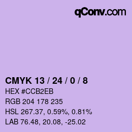 Color code: CMYK 13 / 24 / 0 / 8 | qconv.com