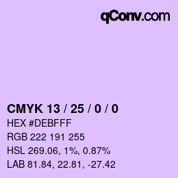 Color code: CMYK 13 / 25 / 0 / 0 | qconv.com