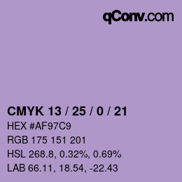 Color code: CMYK 13 / 25 / 0 / 21 | qconv.com