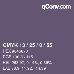 Color code: CMYK 13 / 25 / 0 / 55 | qconv.com