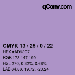 Color code: CMYK 13 / 26 / 0 / 22 | qconv.com