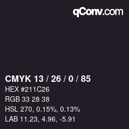 Color code: CMYK 13 / 26 / 0 / 85 | qconv.com