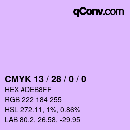 カラーコード: CMYK 13 / 28 / 0 / 0 | qconv.com