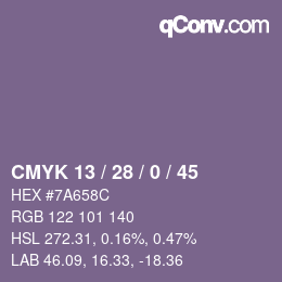 カラーコード: CMYK 13 / 28 / 0 / 45 | qconv.com