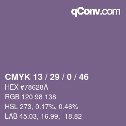 颜色代码: CMYK 13 / 29 / 0 / 46 | qconv.com