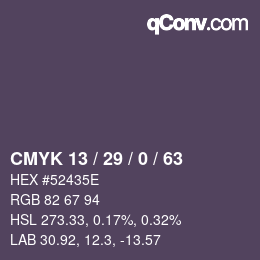 Color code: CMYK 13 / 29 / 0 / 63 | qconv.com