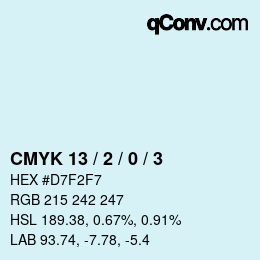 颜色代码: CMYK 13 / 2 / 0 / 3 | qconv.com