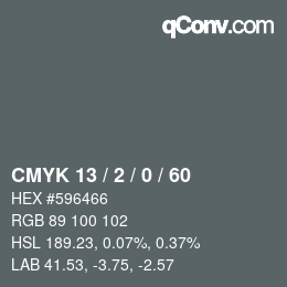 颜色代码: CMYK 13 / 2 / 0 / 60 | qconv.com