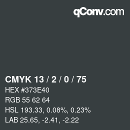 カラーコード: CMYK 13 / 2 / 0 / 75 | qconv.com