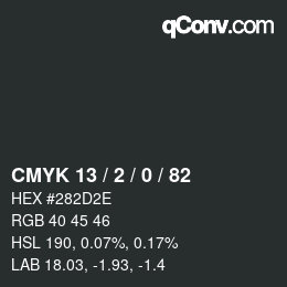 カラーコード: CMYK 13 / 2 / 0 / 82 | qconv.com