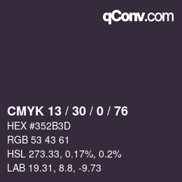 颜色代码: CMYK 13 / 30 / 0 / 76 | qconv.com