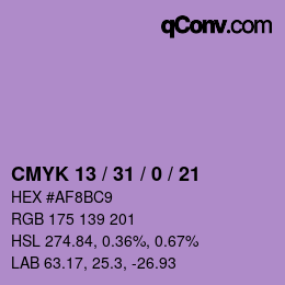 カラーコード: CMYK 13 / 31 / 0 / 21 | qconv.com