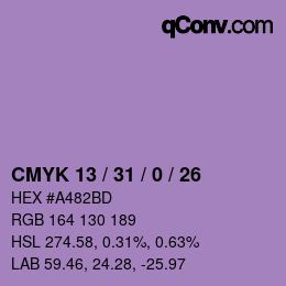 カラーコード: CMYK 13 / 31 / 0 / 26 | qconv.com