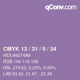 颜色代码: CMYK 13 / 31 / 0 / 34 | qconv.com