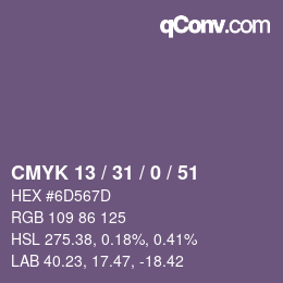 Color code: CMYK 13 / 31 / 0 / 51 | qconv.com