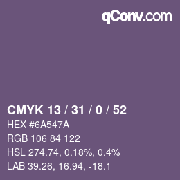 Color code: CMYK 13 / 31 / 0 / 52 | qconv.com