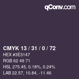 Color code: CMYK 13 / 31 / 0 / 72 | qconv.com