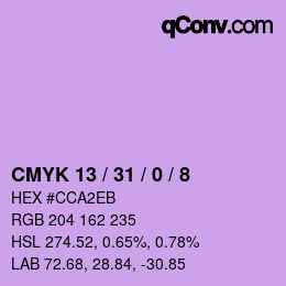 Color code: CMYK 13 / 31 / 0 / 8 | qconv.com