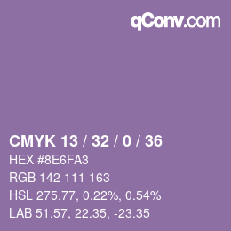 カラーコード: CMYK 13 / 32 / 0 / 36 | qconv.com