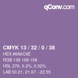 Farbcode: CMYK 13 / 32 / 0 / 38 | qconv.com