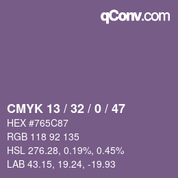 Color code: CMYK 13 / 32 / 0 / 47 | qconv.com