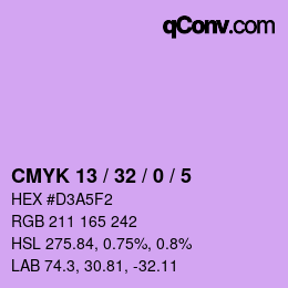 Color code: CMYK 13 / 32 / 0 / 5 | qconv.com