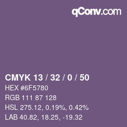 カラーコード: CMYK 13 / 32 / 0 / 50 | qconv.com