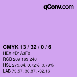 カラーコード: CMYK 13 / 32 / 0 / 6 | qconv.com