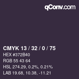 Color code: CMYK 13 / 32 / 0 / 75 | qconv.com