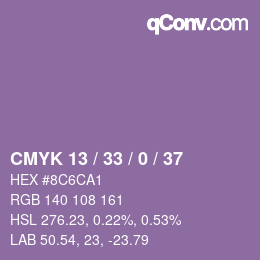 Color code: CMYK 13 / 33 / 0 / 37 | qconv.com