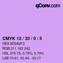 カラーコード: CMYK 13 / 33 / 0 / 5 | qconv.com