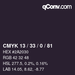 Color code: CMYK 13 / 33 / 0 / 81 | qconv.com