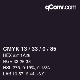 Color code: CMYK 13 / 33 / 0 / 85 | qconv.com